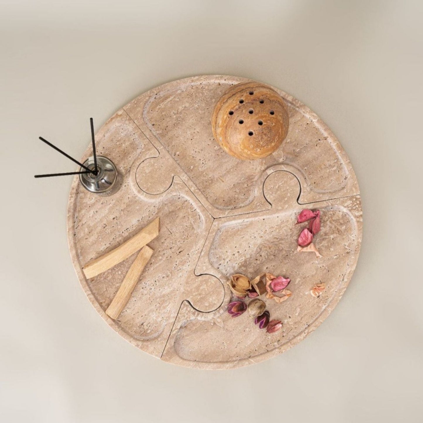 Bandeja de Piedra Puzzle Travertino Deco y Aperitivos7#undefined