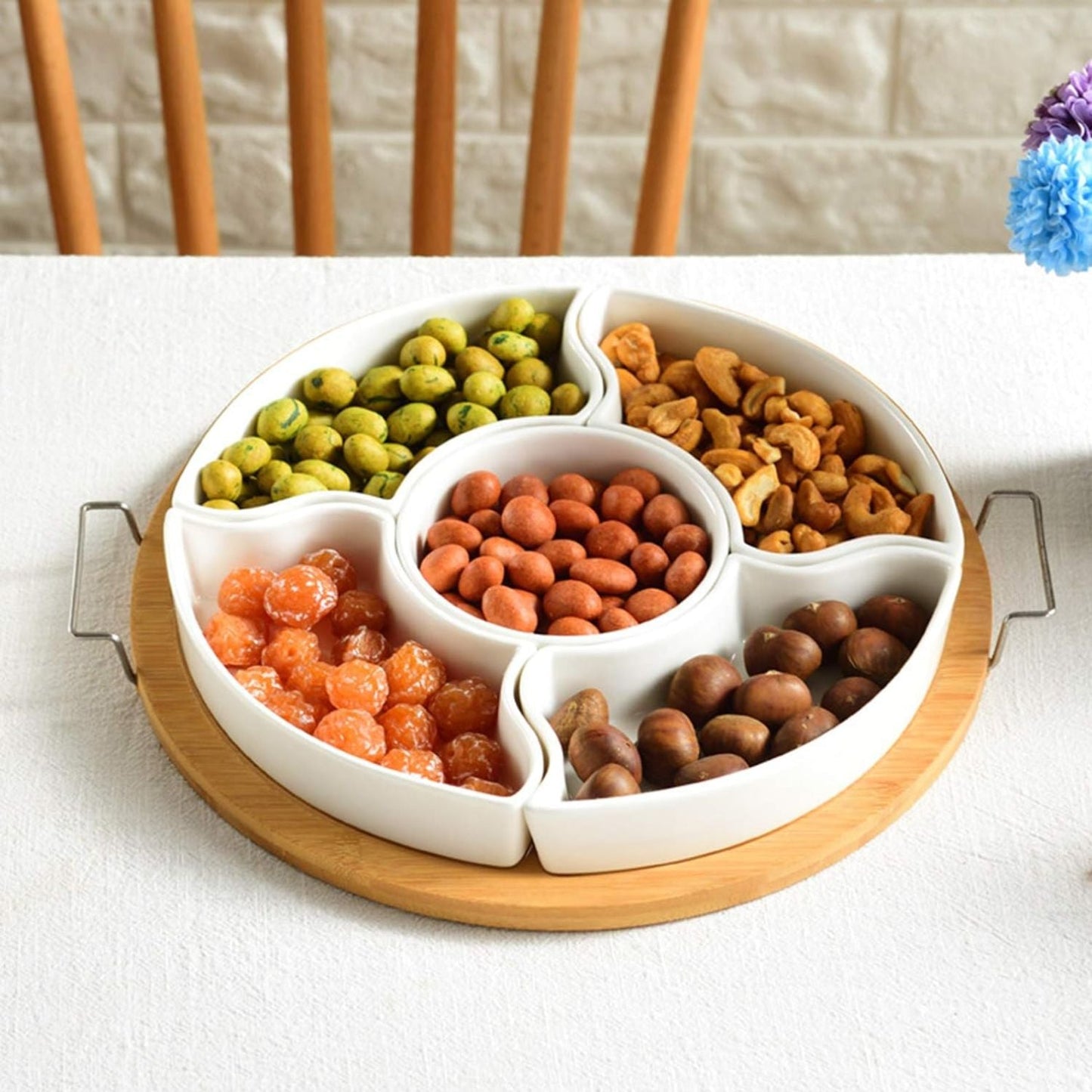 Bandeja Para Aperitivos Redonda Santú Home & Deco2#Blanco