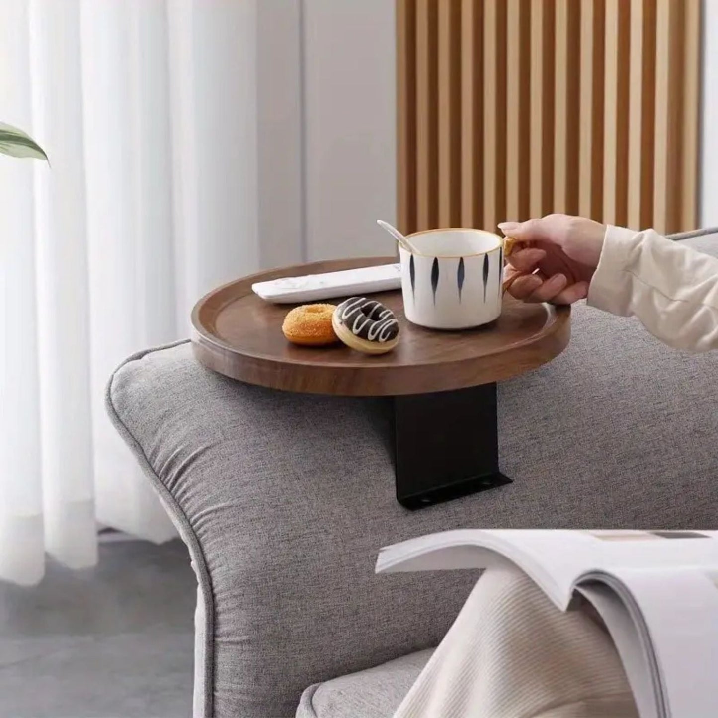 Bandeja Para Bocadillos Brazo De Sofá Santú Home & Deco10#Marrón