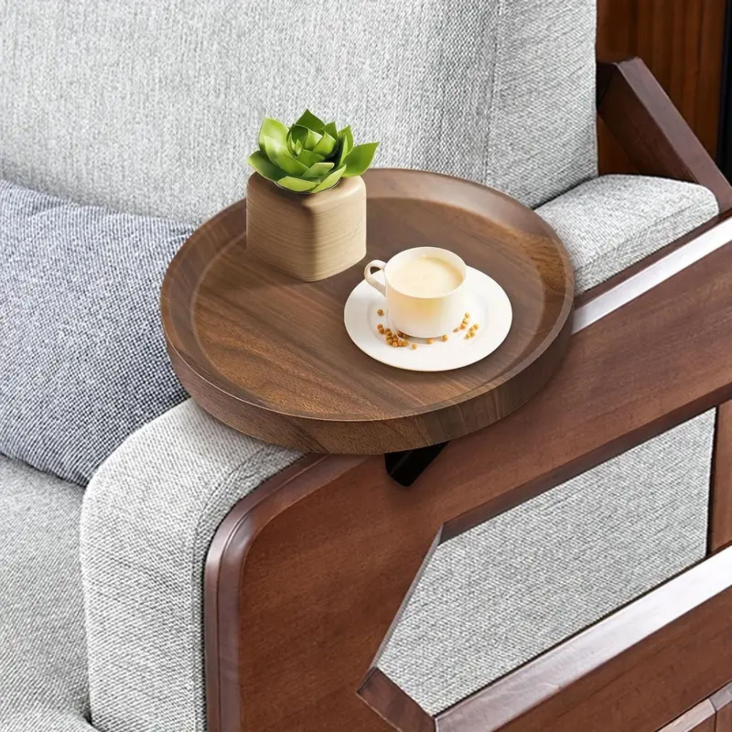 Bandeja Para Bocadillos Brazo De Sofá Santú Home & Deco6#Marrón