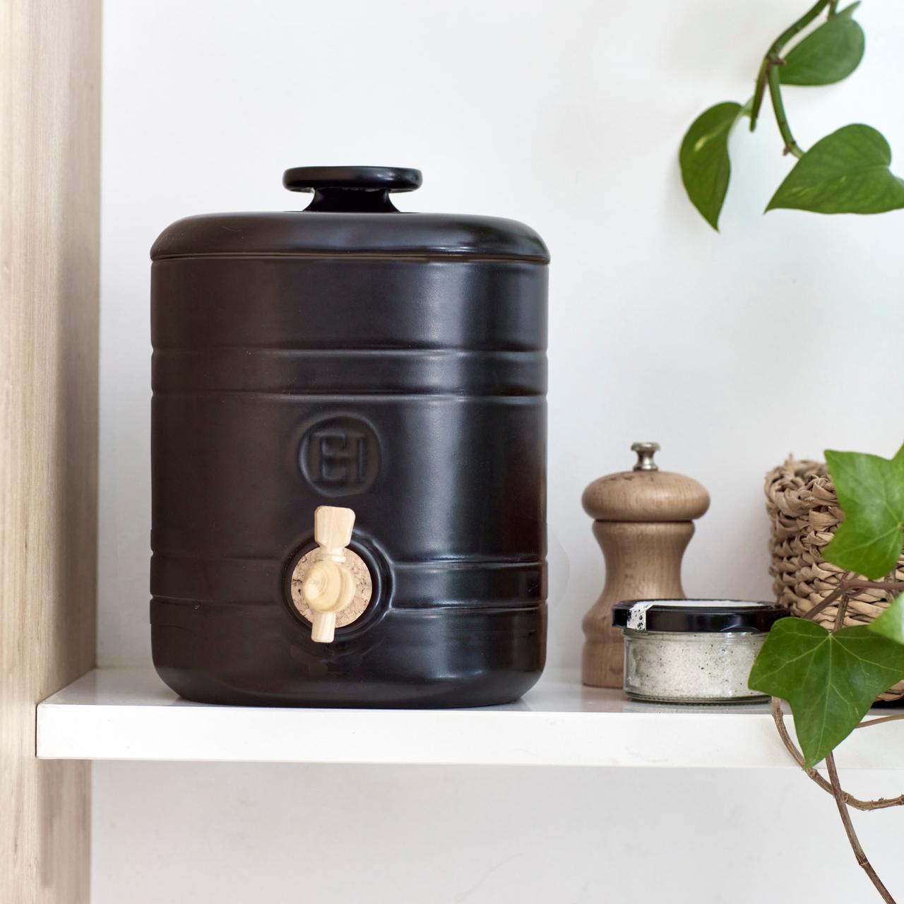 Barril Para Vinagre Negro Emile Henry3#Negro