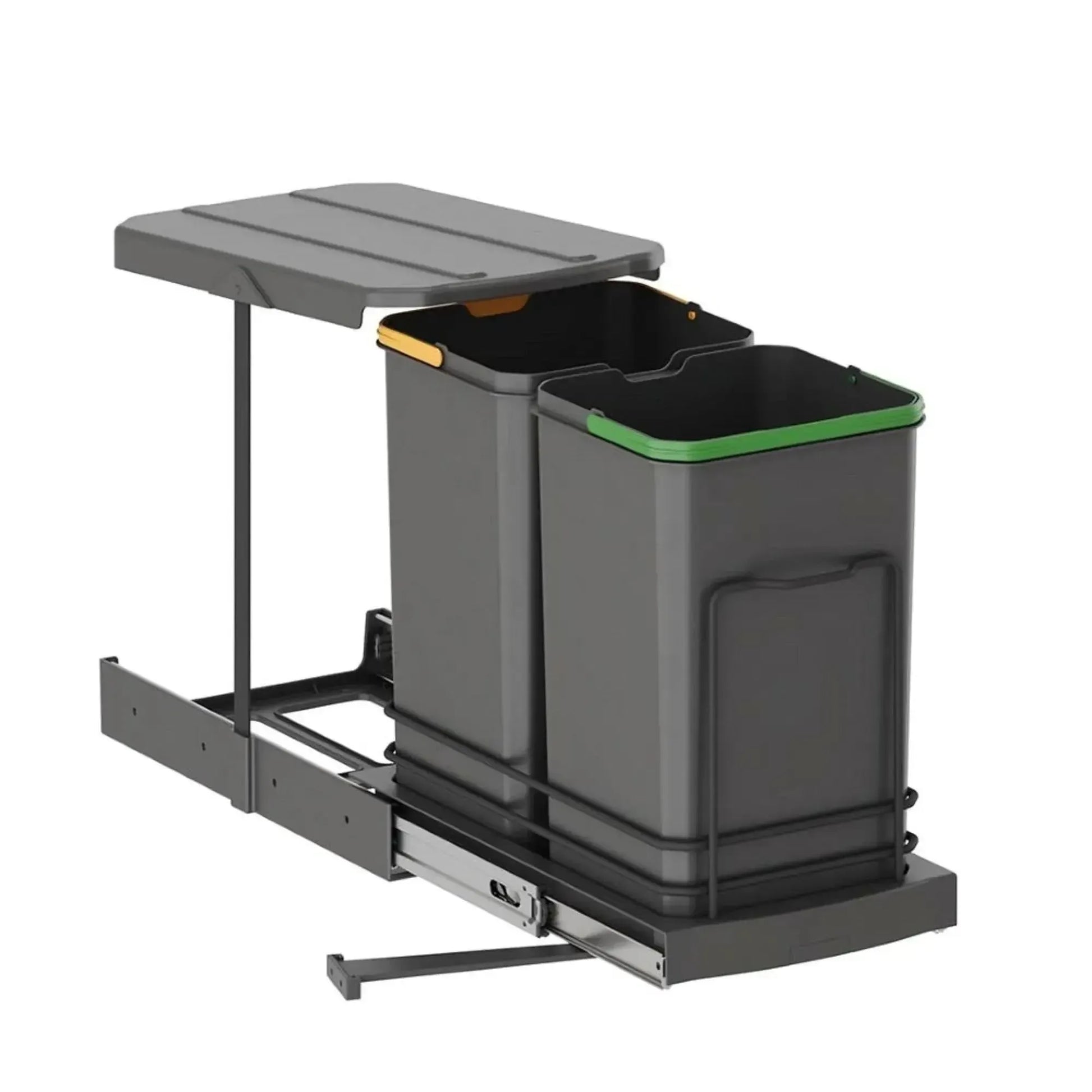 Basurero 2X12L Para Puerta 400 mm1#Gris