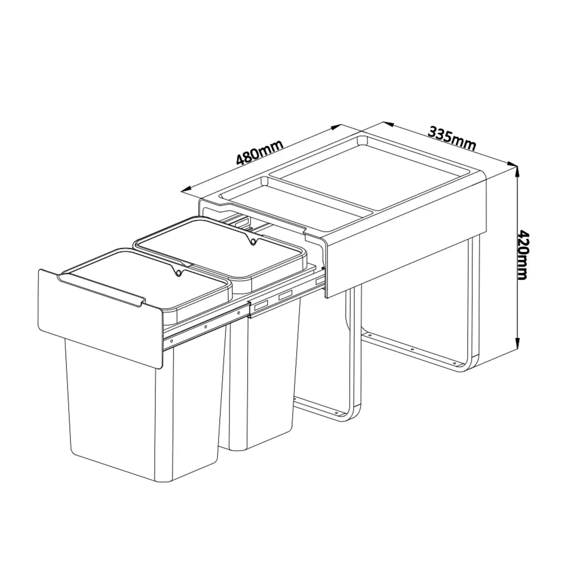 Basurero 2x20 L para puerta 400 mm2#undefined