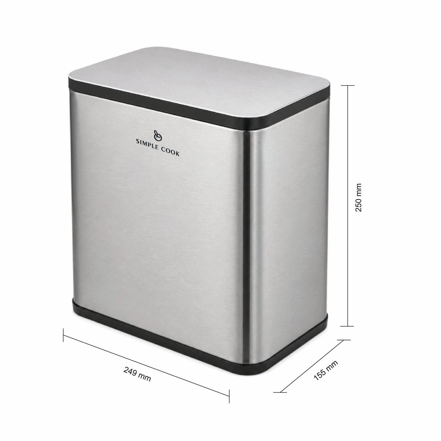 Basurero Antihuellas 5 Lts Simple Cook-Basureros