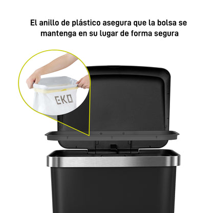 Basurero Apilable Negro 45 Lts EKO