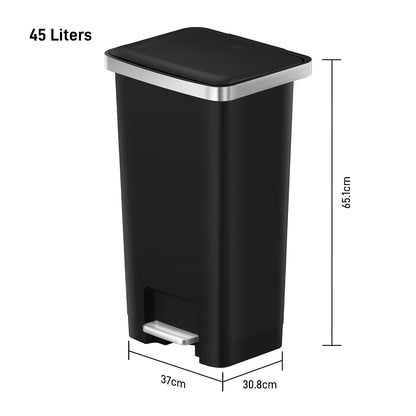 Basurero Apilable Negro 45 Lts EKO