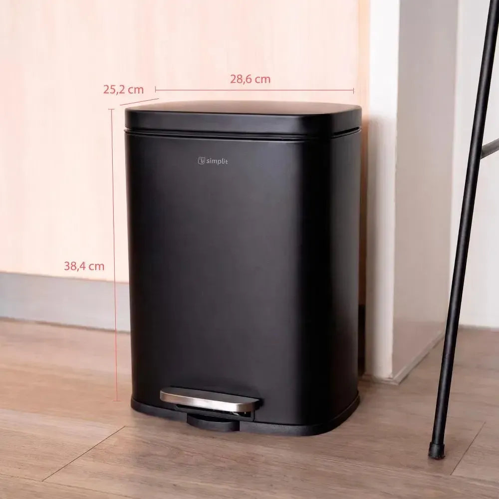Basurero Cocina Livorno 12Lt Pedal Acero Inox Simplit-Basureros