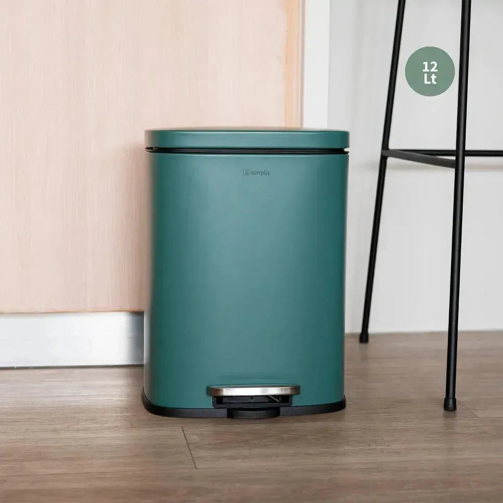 Basurero Cocina Lucca 12Lt Pedal Acero Inox Simplit-Basureros