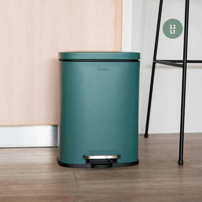 Basurero Cocina Lucca 12Lt Pedal Acero Inox Simplit-Basureros