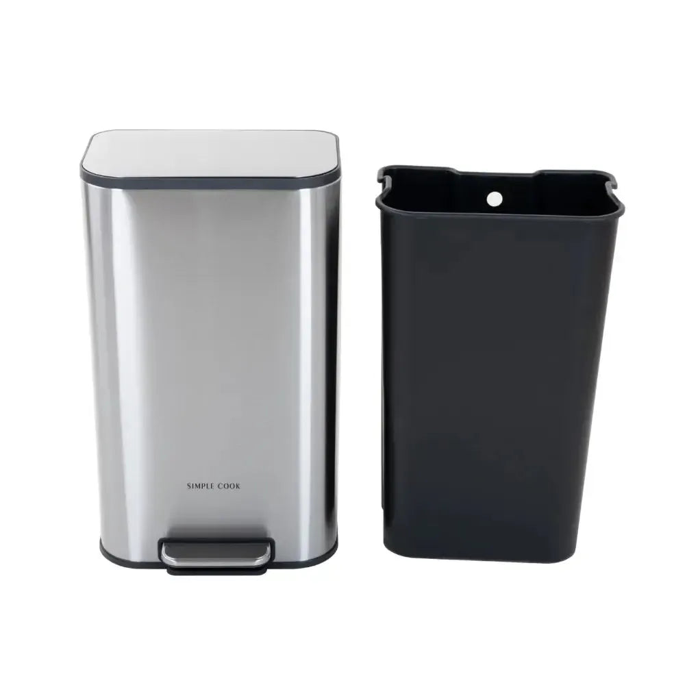 Basurero con Pedal Mate y Acabado Anti Huellas 30 Lts Simple Cook