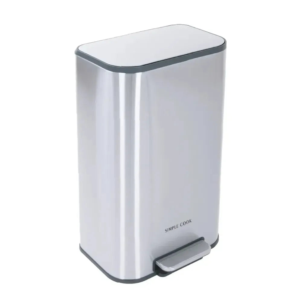 Basurero con Pedal Mate y Acabado Anti Huellas 30 Lts Simple Cook