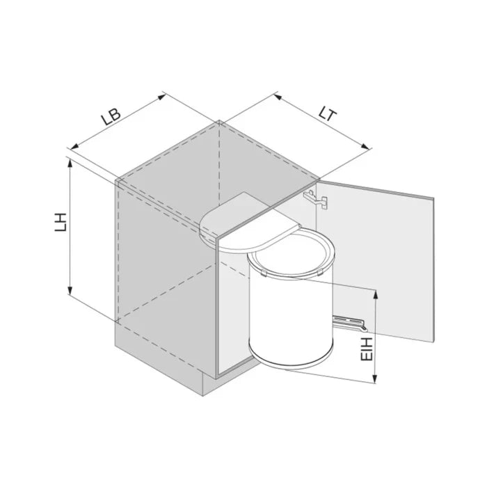 Basurero Mullboy 30L Para Puerta 450 mm Antracita-Basureros