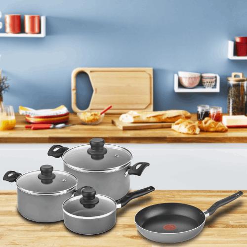 Bateria De Cocina Antiadherente Talent 7 PCS Tefal1#Gris