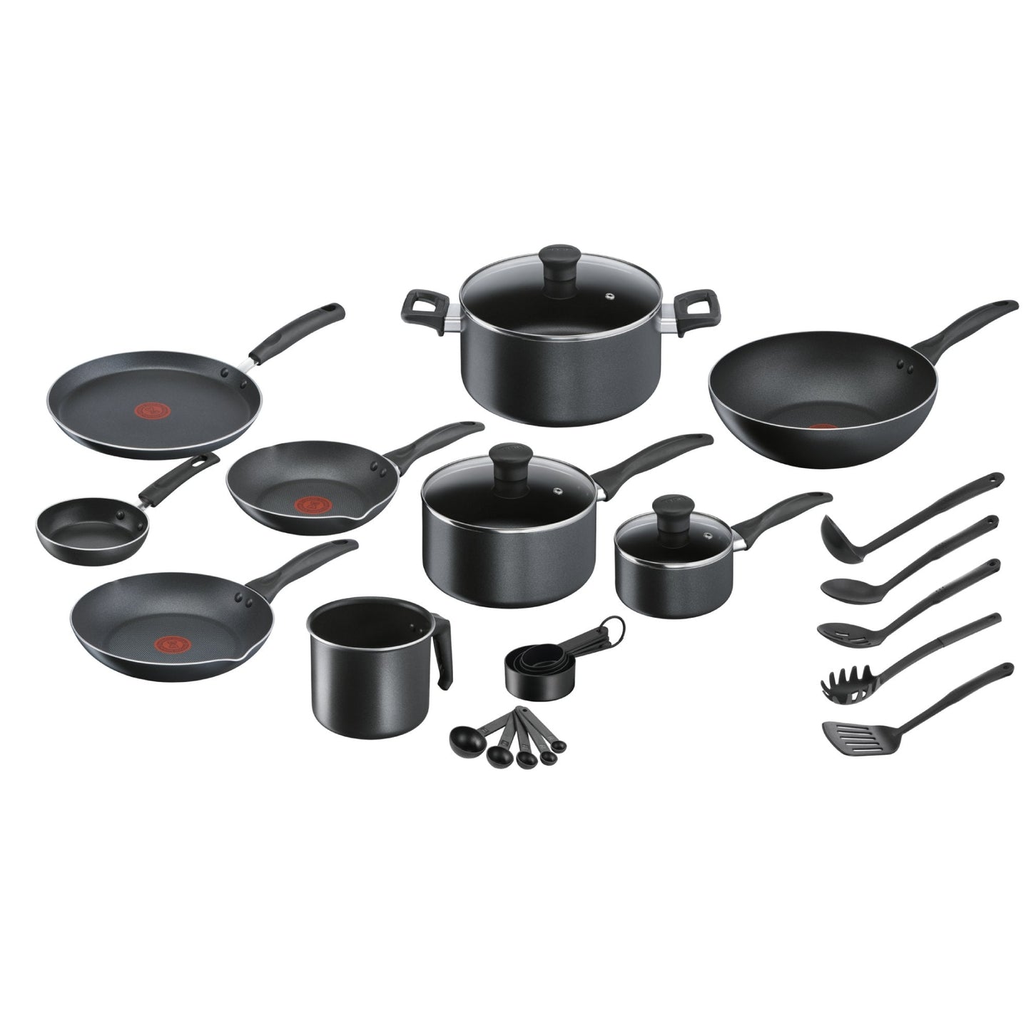 Batería de Cocina Antiadherente 26 Pzs Supercook Tefal1#Negro