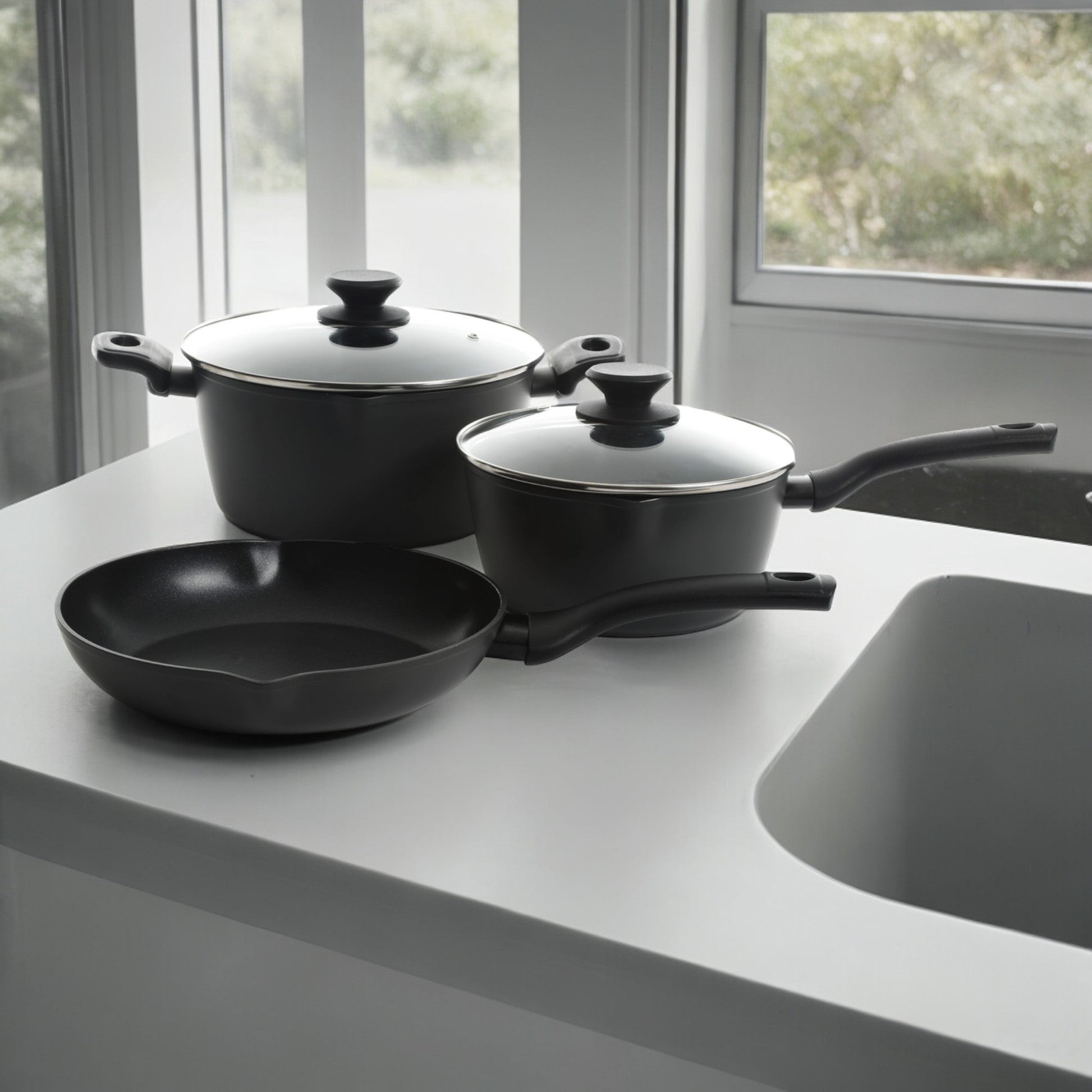 Batería De Cocina Aluminio Kingsway 5 Pzs Oster1#Gris
