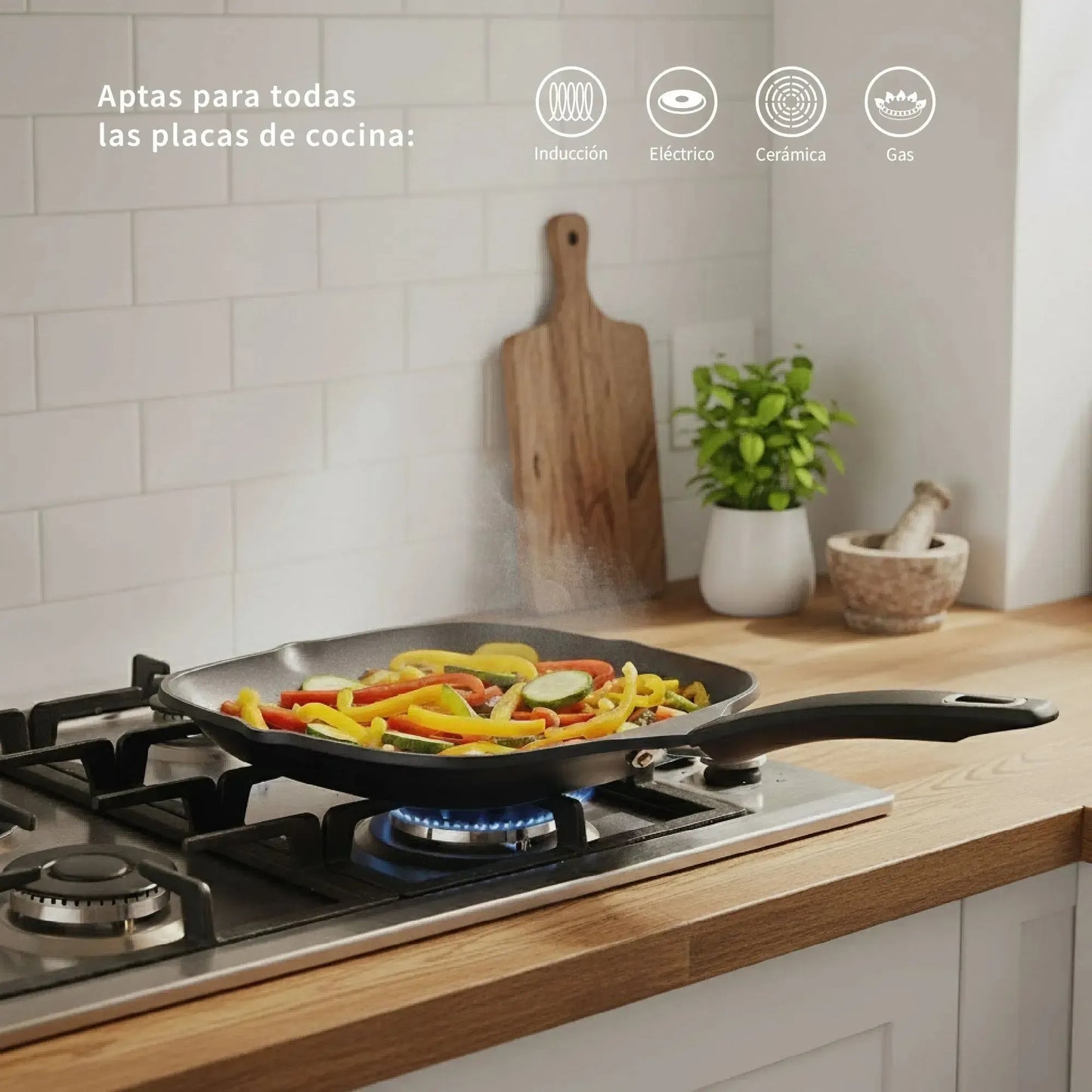 Batería de Cocina Antiadherente Classic 8 Pzs Simplit - FBKC-Baterias (Juegos de ollas)