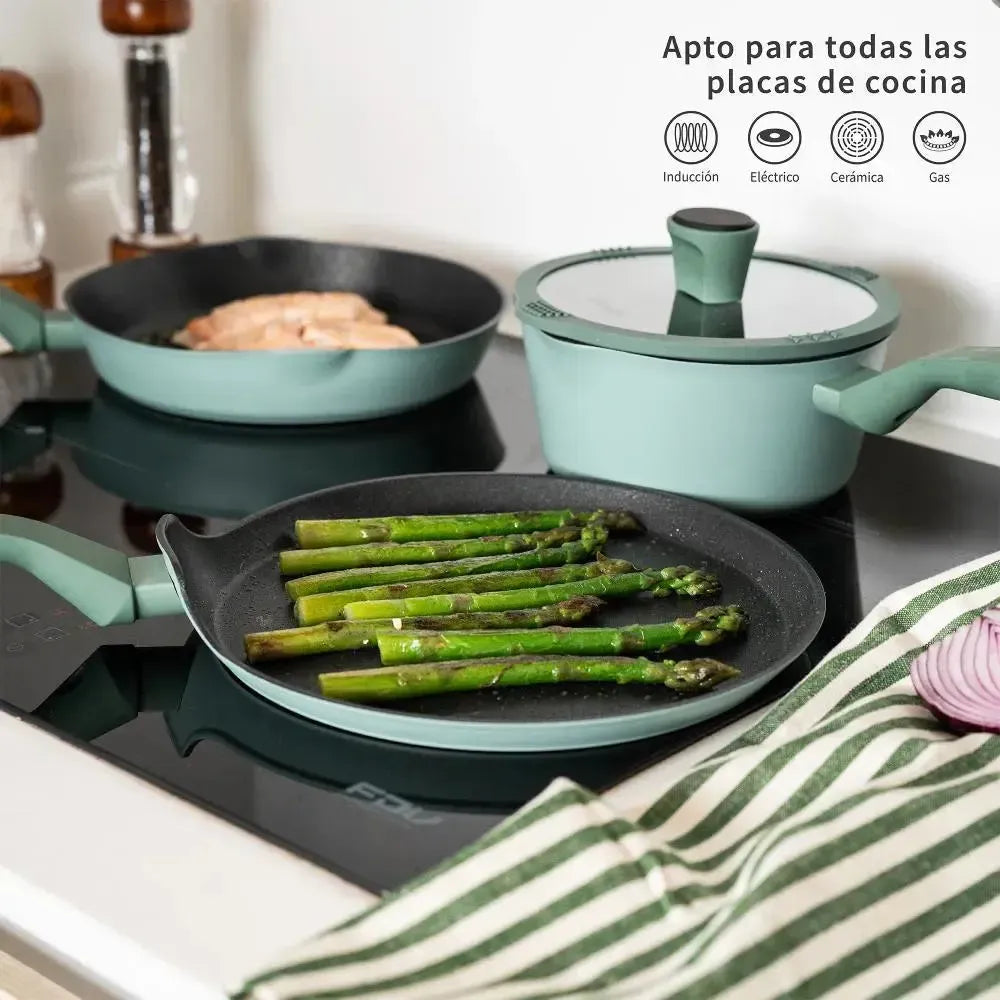 Batería de Cocina Antiadherente Lucca 10 pcs Simplit-Baterias (Juegos de ollas)