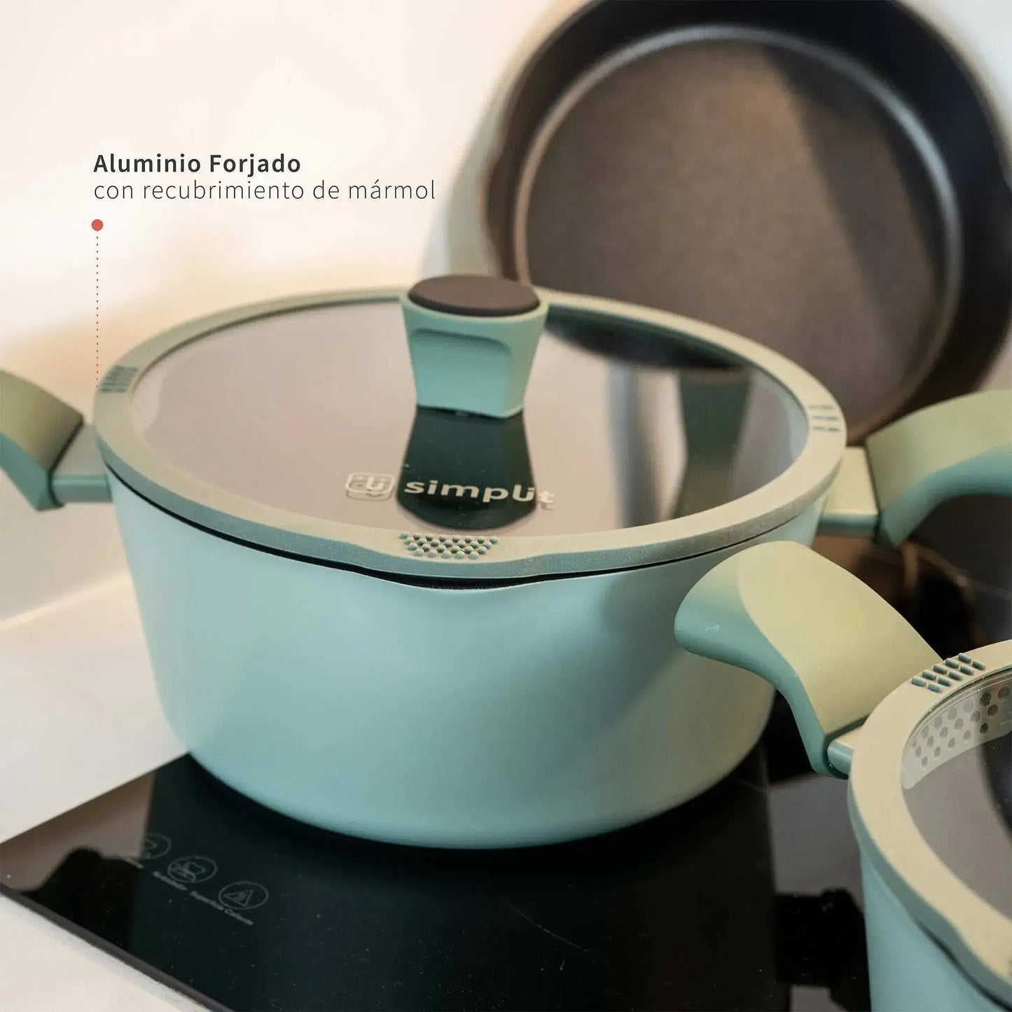 Batería de Cocina Lucca + Set 12 Utensilios Calipso Simplit-Baterias (Juegos de ollas)