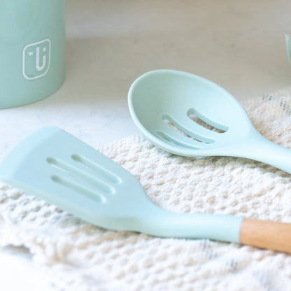 Batería de Cocina Oregon 5 Pzs + Set 12 Utensilios Simplit6#Celeste