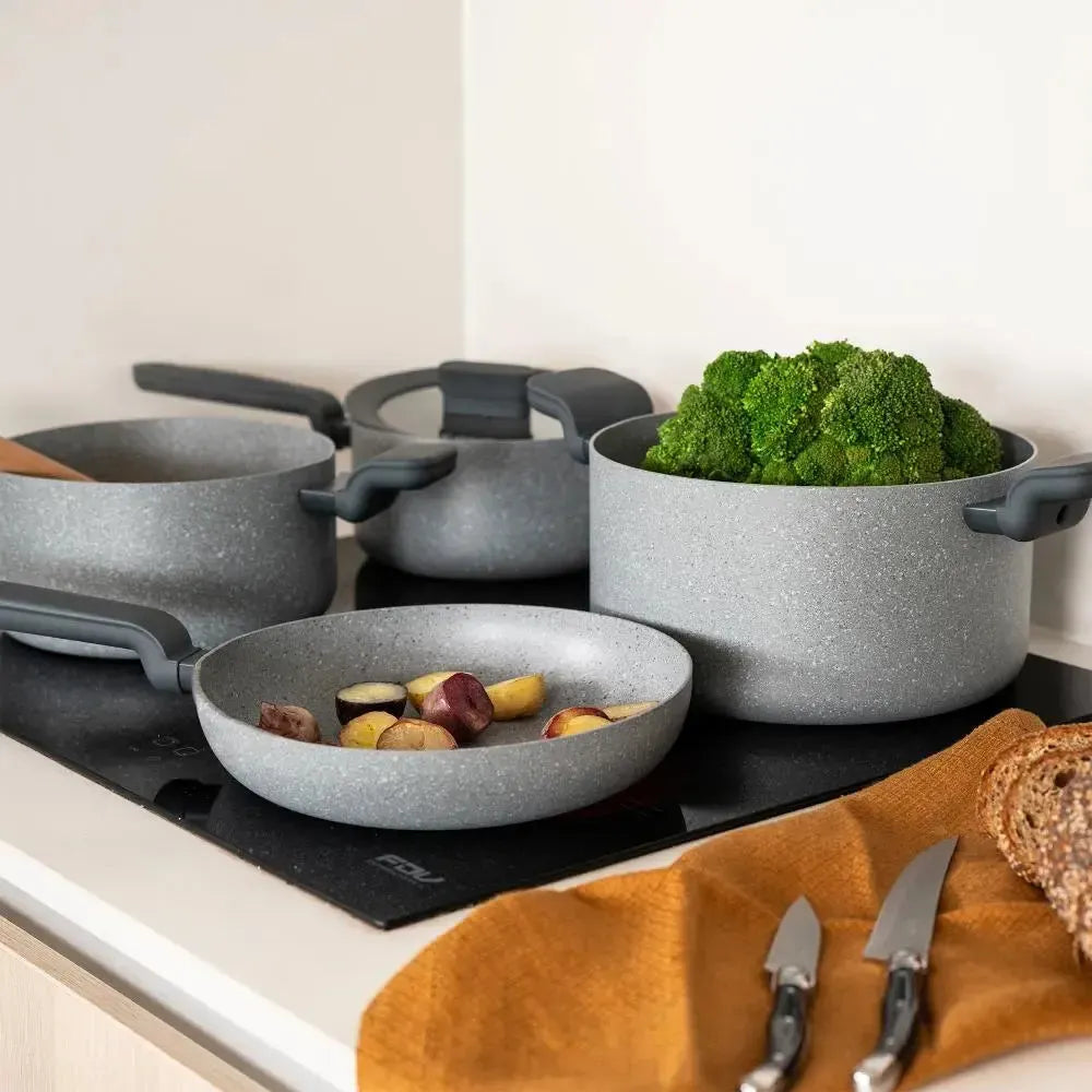 Batería de Cocina Pompei + Set 12 Utensilios Calipso Simplit-Baterias (Juegos de ollas)