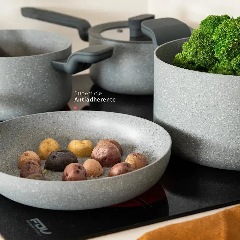 Batería de Cocina Pompei + Set 12 Utensilios Negro Simplit-Baterias (Juegos de ollas)