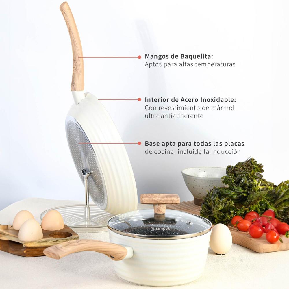Bateria de Cocina Savannah + Set de Cuchillos Holz Simplit-Baterias (Juegos de ollas)