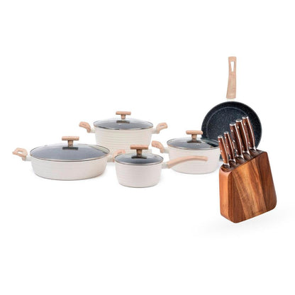 Bateria de Cocina Savannah + Set de Cuchillos Holz Simplit-Baterias (Juegos de ollas)