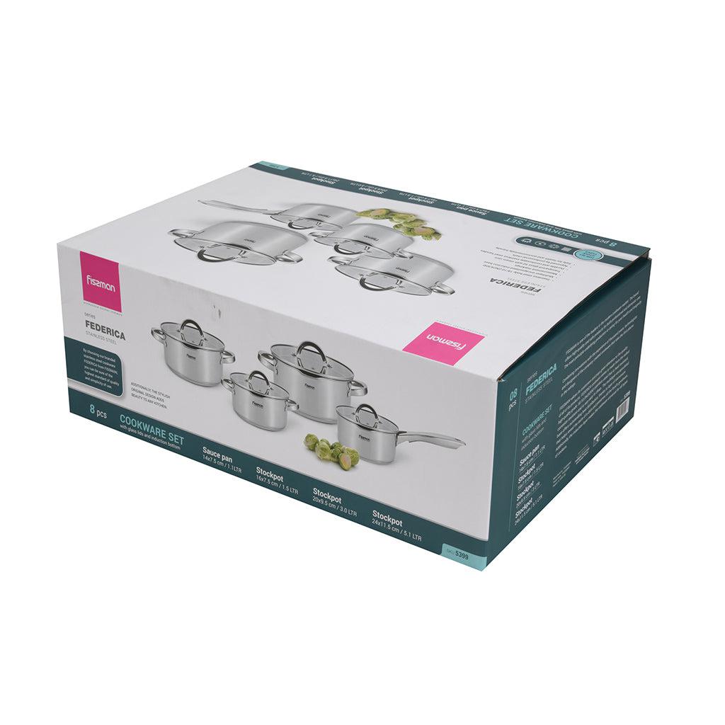 Bateria de Ollas Federica 8 Pzs Fissman11#Acero