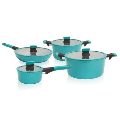 Batería De Ollas Marble Soho Antiadherente 8 Pzs Kitchenware7#Azul