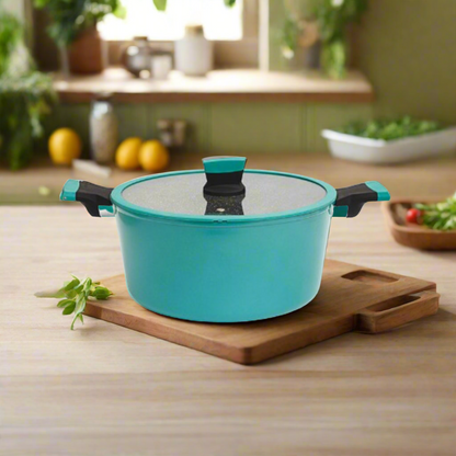 Batería De Ollas Marble Soho Antiadherente 8 Pzs Kitchenware3#Azul