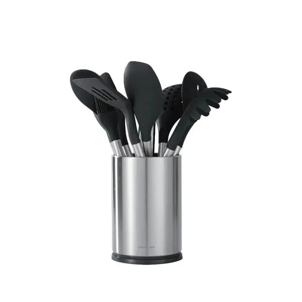 Bateria Simple Cook Niza cobre 8 pzs + Set de Utensilios Cuisine Negro 10pzs Simple Cook-Kits de Cocción