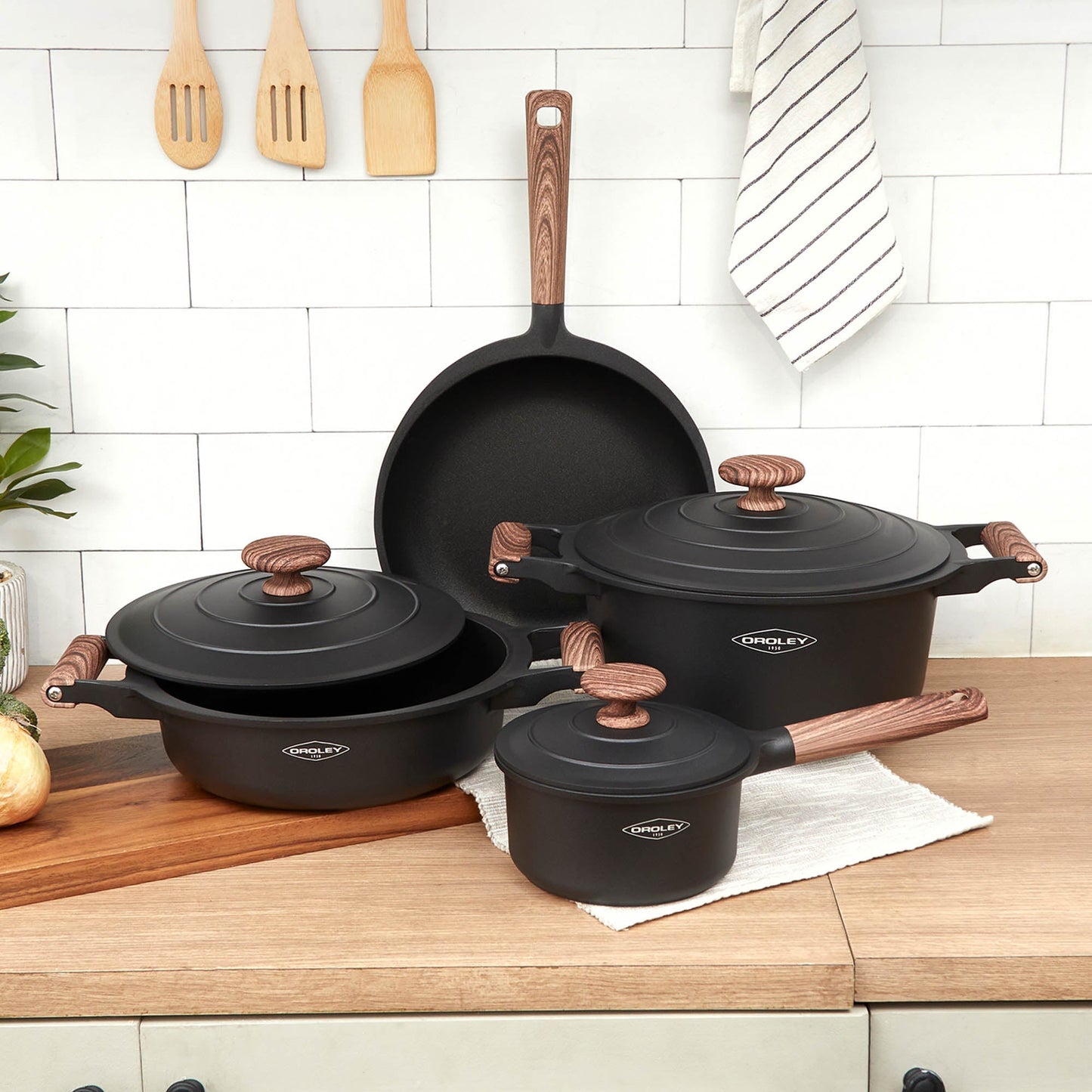 Set Batería Ollas Eco Nature 7 Pzs Oroley1#Gris Oscuro