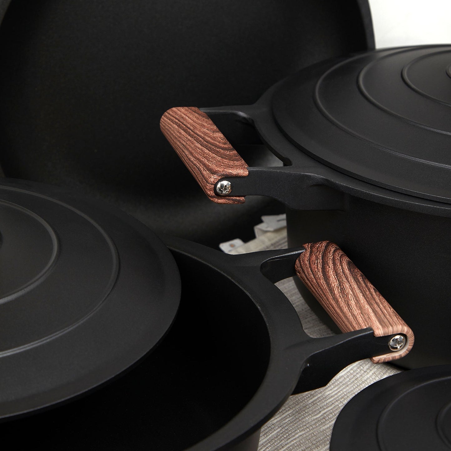 Set Batería Ollas Eco Nature 7 Pzs Oroley6#Gris Oscuro