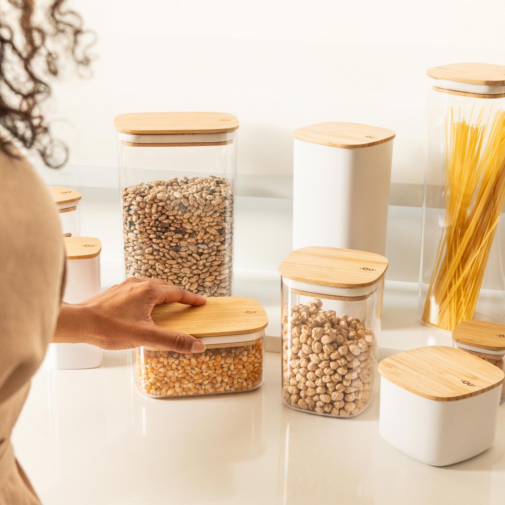 Contenedor Hermético Con Tapa de Bambú Keep 1 Lt Ou5#Sin color