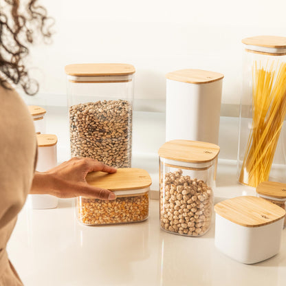 Contenedor Hermético Con Tapa de Bambú Keep 1 Lt Ou5#Sin color