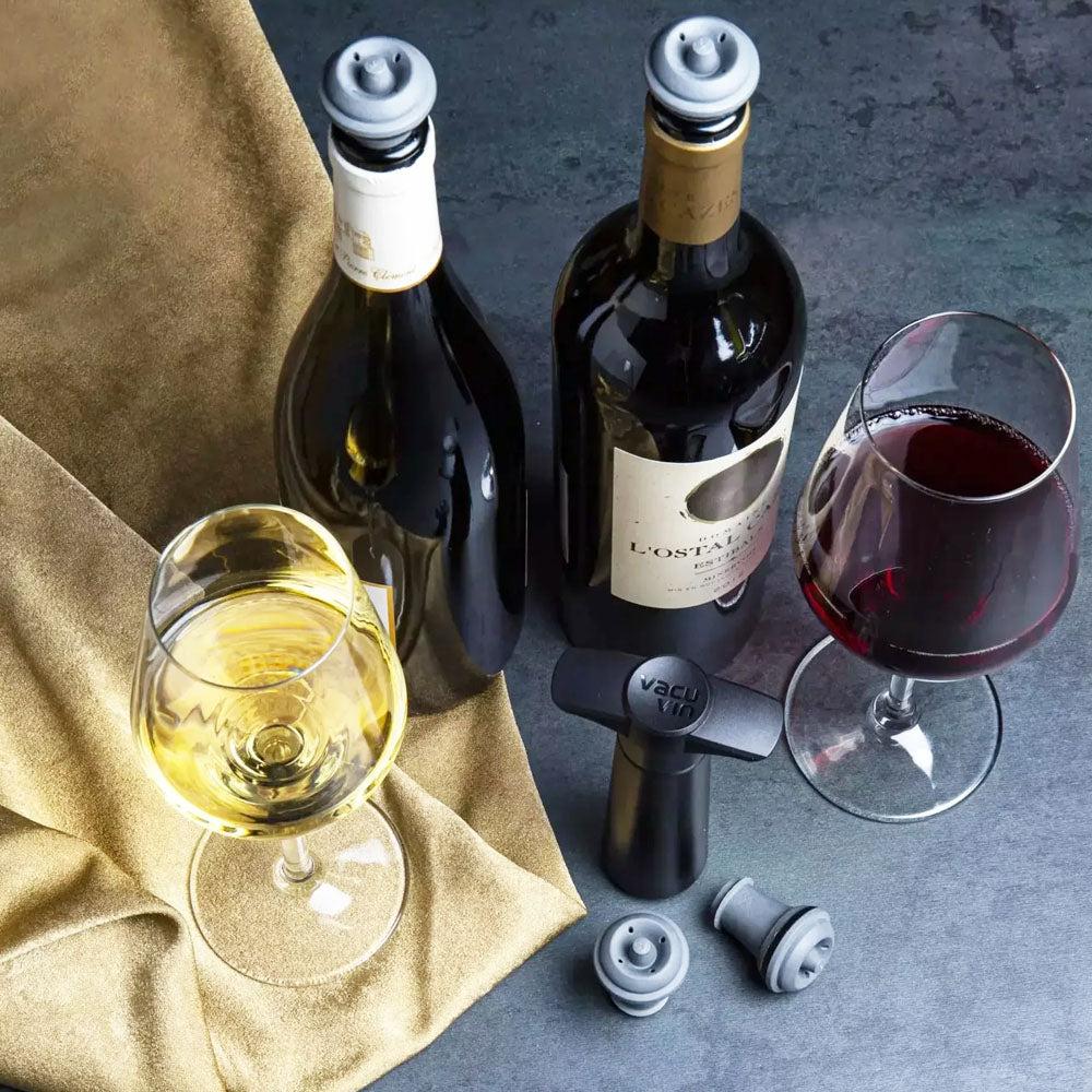Bomba y Tapón de Vacío para Vino Vacuvin4#Negro