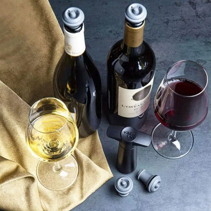 Bomba y Tapón de Vacío para Vino Vacuvin4#Negro