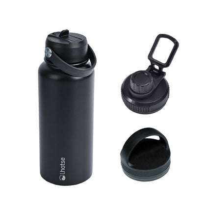 Botella Térmica Hydro 960 Ml + 3 Tapas Lhotse7#Negro