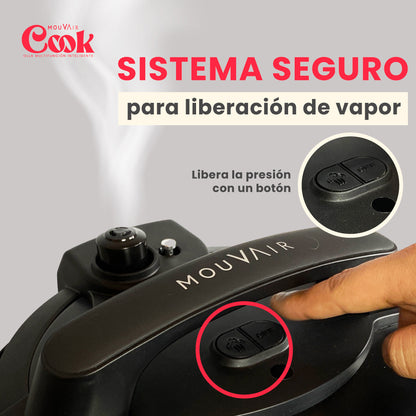 Olla Eléctrica Multifuncional Cook 6 Lts Mouvair + Recetario5#Negro