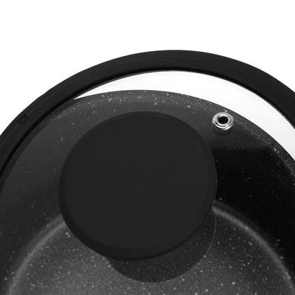 Cacerola Adelina Con Tapa De Cristal 1.45 Lts Fissman9#Negro