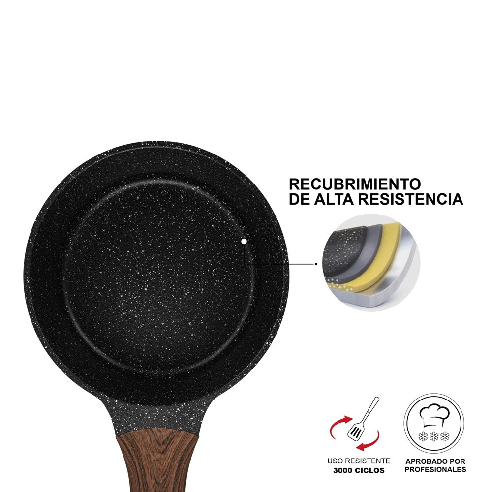 Cacerola Antiadherente Filomena con Fondo de Inducción 1.2 Litros Fissman9#Negro
