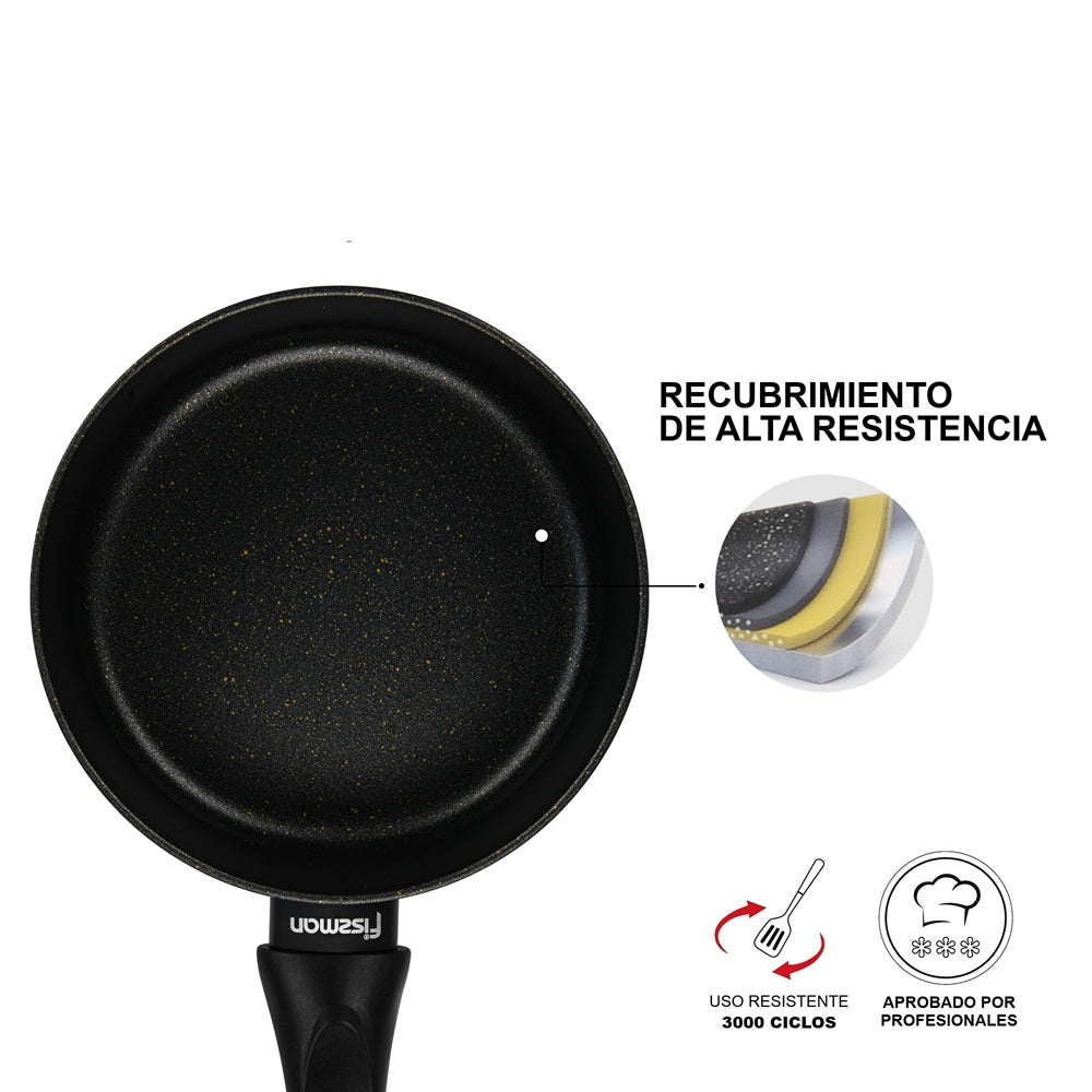 Cacerola Antiadherente Forde con Fondo de Inducción 1.5 Litros Fissman2#Negro