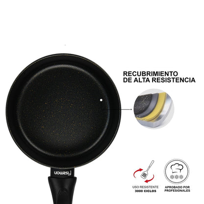 Cacerola Antiadherente Forde con Fondo de Inducción 1.5 Litros Fissman2#Negro