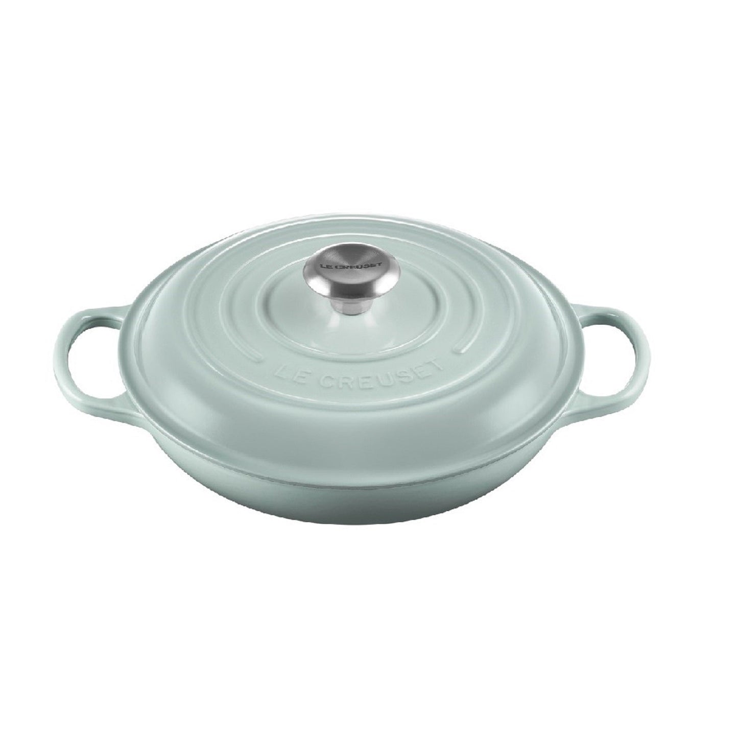Cacerola Baja 26cm Hierro Fundido Esmaltado Sea Salt Le Creuset2#Celeste