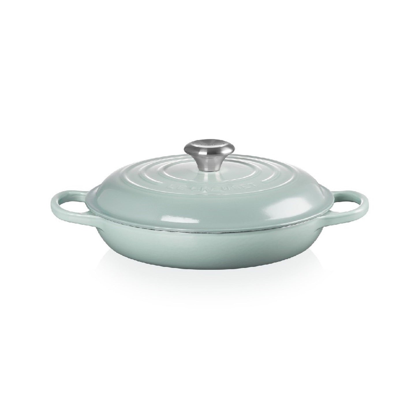 Cacerola Baja 26cm Hierro Fundido Esmaltado Sea Salt Le Creuset3#Celeste