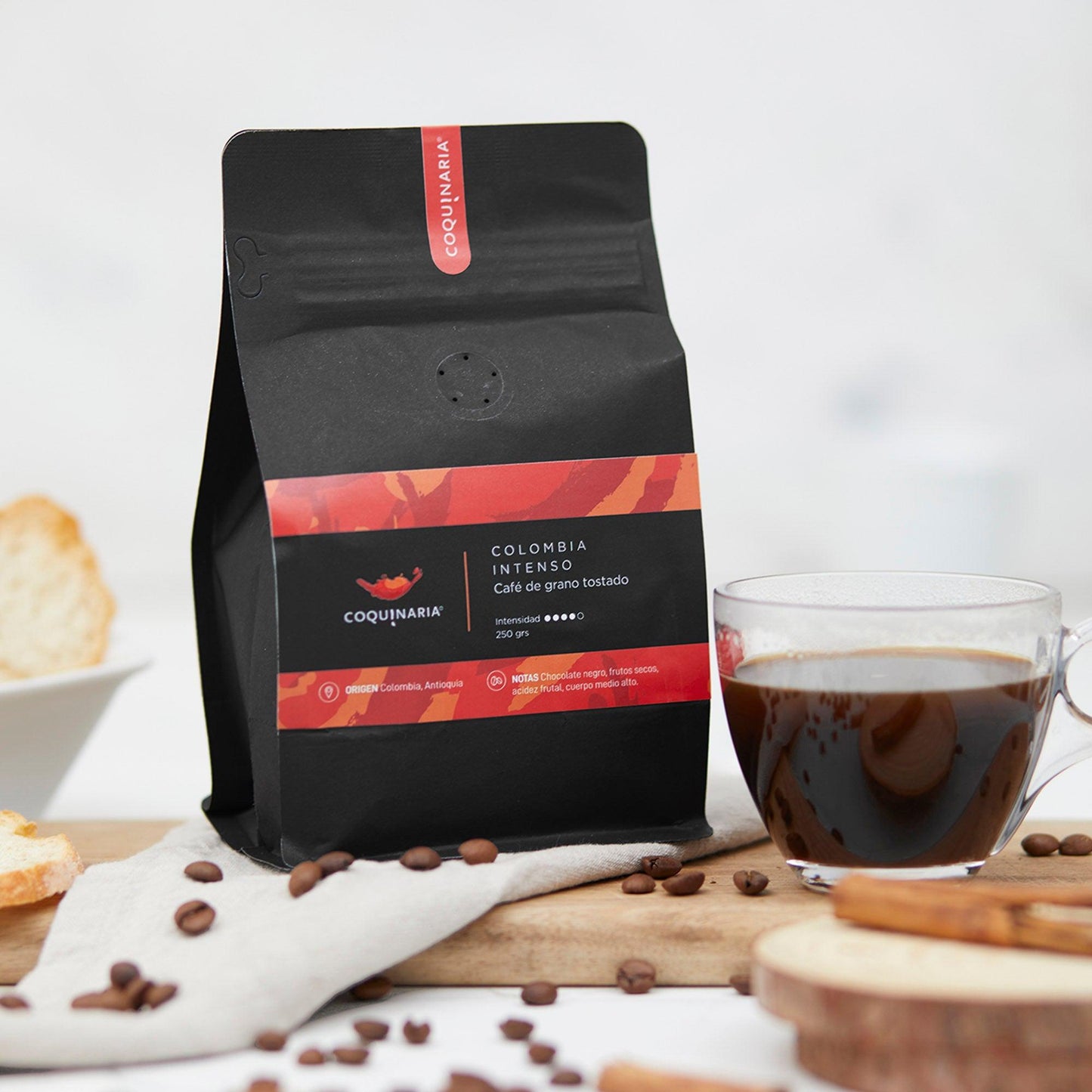 Café de Grano Tostado Colombia Intenso 250gr Coquinaria