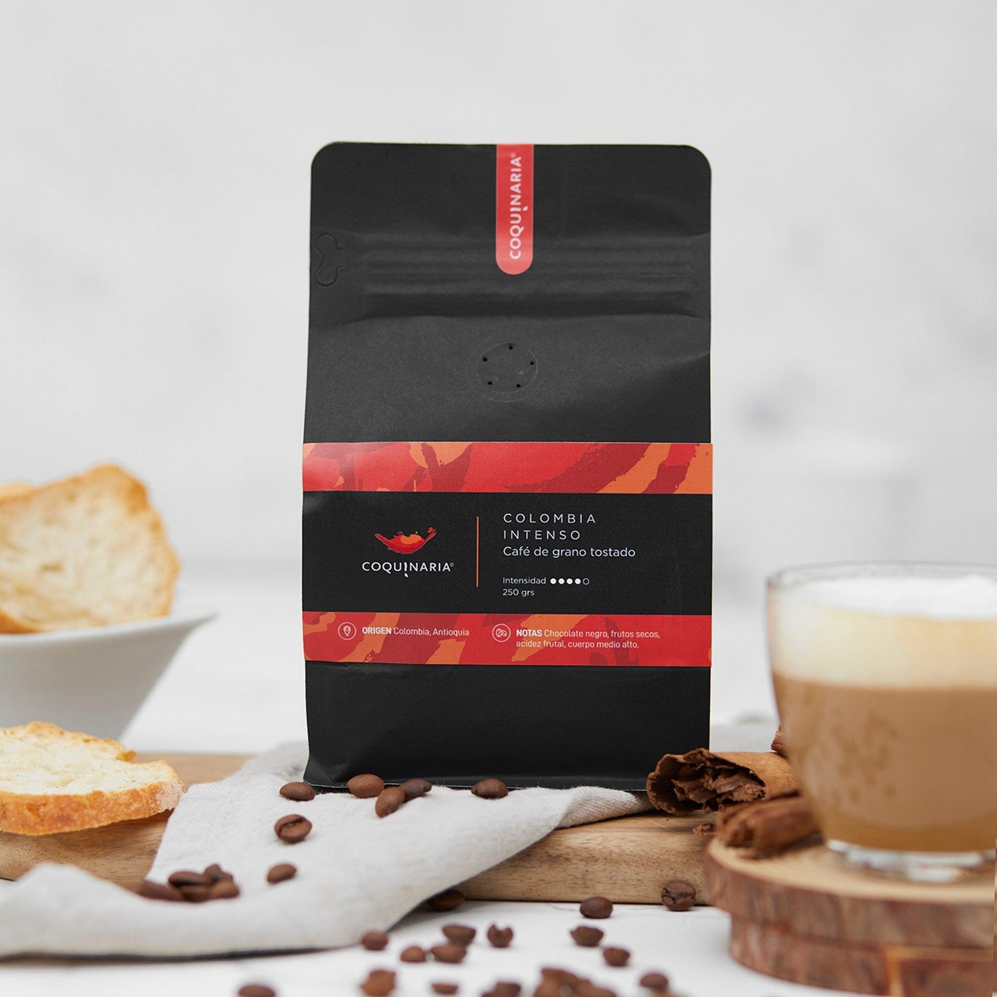 Café de Grano Tostado Colombia Intenso 250gr Coquinaria