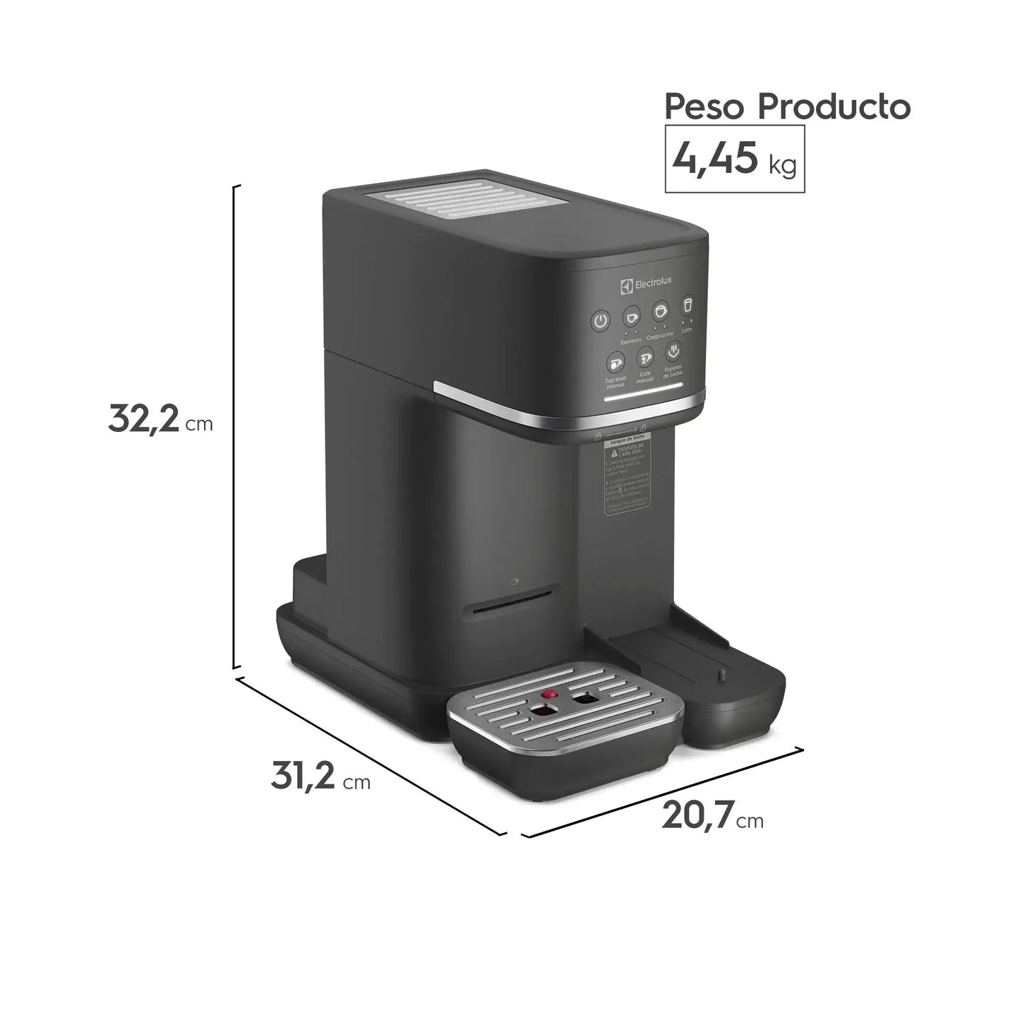 Cafetera Espresso 1,25L Digital Cápsula y Molido 1350W ECM70 Electrolux-Cafeteras Espresso