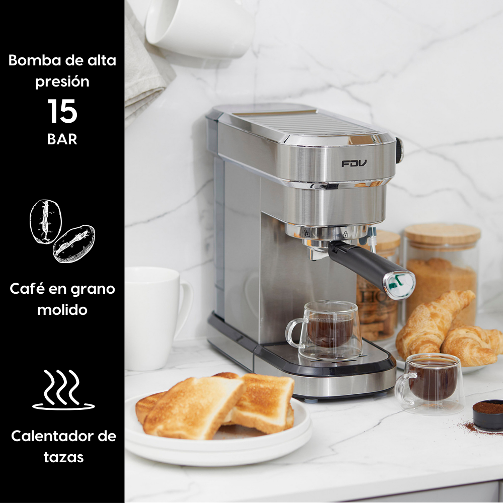Cafetera Espresso Delicato FDV - Caja Dañada-Cafeteras Espresso