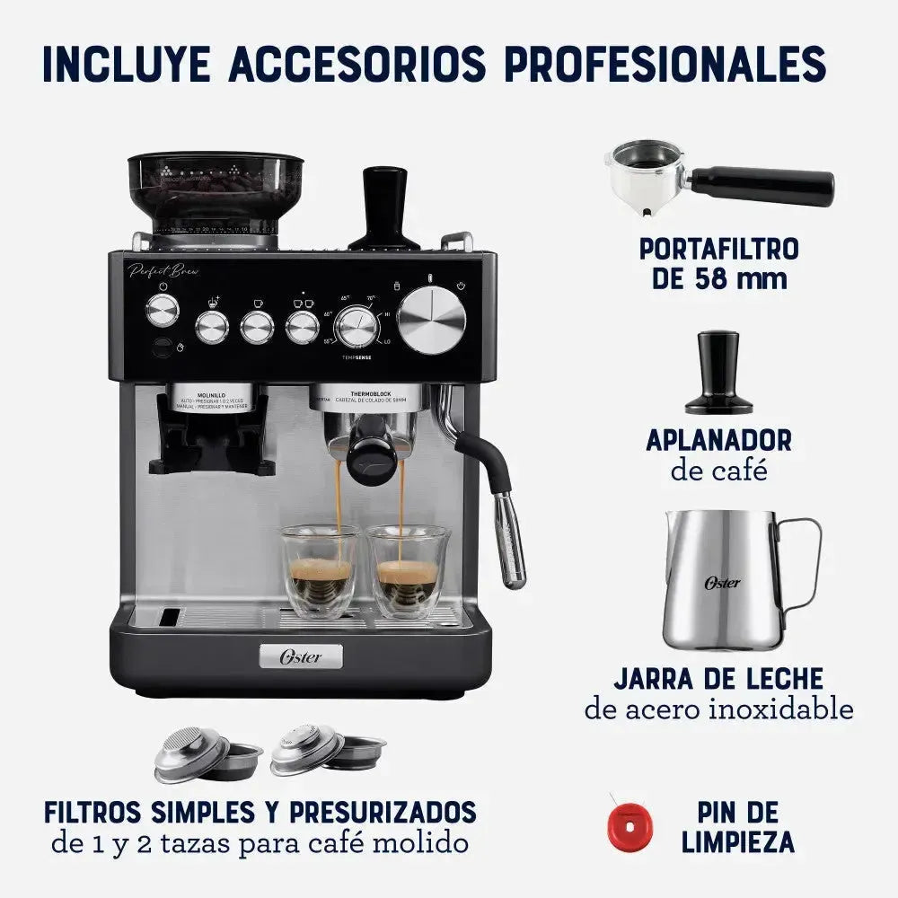 Cafetera Espresso Perfect Brew Bvstem7301 Oster7#Gris